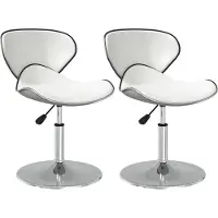 vidaXL Eetkamerstoelen 2 st kunstleer wit