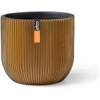 Capi Europe Pot bol Groove 18x16 zwart goud bloempot