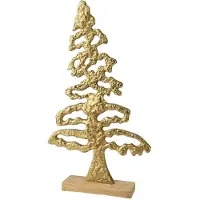 Décoris Boom mangohout l24.5b6.5h42 cm goud kerst