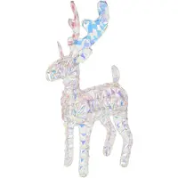 H&S Rendier 37 cm regenboog led kerstversiering