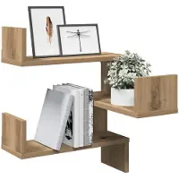 Yiwydaa Wandplank Muurmontage Artisanaal eiken 40 x 40 x 49,5 cm