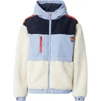 Superdry Fleece jas crème / marine / lichtblauw / rood