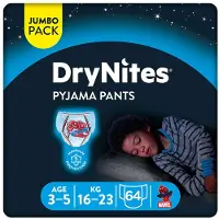DryNites pyjamabroek wegwerp jongens in Marvel Design 3-5 jaar jumbo verpakking 4 x 16