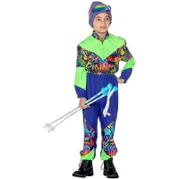 Coppens Retro skipak 80's print - 100 pct polyester - Foute kleding | Maat 128 |
