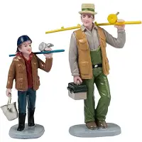 Lemax Vail Village Kerstdorpminiatuur Fishing Time (vissen) 2,5 X 6,7 X 7,3 Cm 2-delig