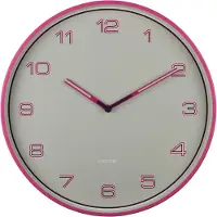 Karlsson Wandklok Lined Numbers - Roze - Ø40cm - Wandklok Scandinavisch