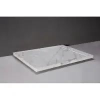 Forzalaqua Fresco douchebak 120x90cm carrara gepolijst met afvoerputje RVS