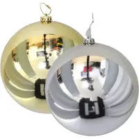 Gerimport Grote decoratie kerstballen - 2x st - goud en zilver - D15 cm - kunststof - kerstversiering