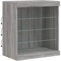vidaXL Dressoir met LED-verlichting, grijs Sonoma, 60,5 x 37 x 67 cm
