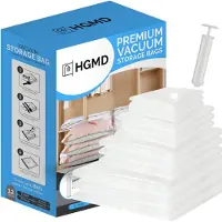 HGMD Vacuümzakken voor kleding en dekbedden - 13 Stuks - 4 Maten - Inclusief Handpomp - Vacumeerzakken