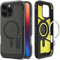 Spigen Tough Armor Hoesje Geschikt voor Apple iPhone 16 Pro Max | Compatibel met MagSafe | Back Cover Militaire Standaard | Kickstand | Frost Zwart