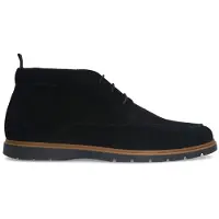 Manfield Zwarte suède veterboots | Maat 42
