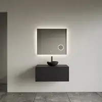 Gliss Design Spiegel lumin rechthoekig 100x70 cm incl. Spiegelverwarming, scheerspiegel en indirect led-verlichting rondom