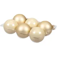 Othmar decorations Kerstballen - 6x st - champagne - D8 cm - glas - mat-glans - kerstversiering