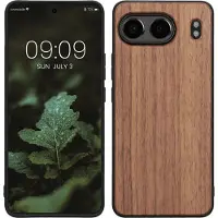 Kwmobile telefoonhoesje geschikt voor OnePlus Nord 4 5G - Hoesje met bumper in donkerbruin - Backcover - hout