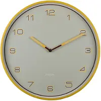 Karlsson Wandklok Lined Numbers - Geel - Ø40cm - Wandklok Scandinavisch