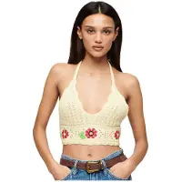 Superdry Gehaakte Bralette met Bloemen Crème Grootte: 40