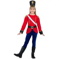 MOM Toy Soldier Jacket Hat And Meshes Junior Costume Rood 10-12 Years Kinderen
