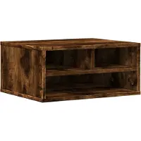 vidaXL Printerkastje 49x40x22,5 cm bewerkt hout gerookt eikenkleurig