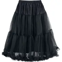 Hell Bunny - Rockabilly Midirok - Penelope Petticoat - XS-S tot XL-XXL - voor Vrouwen - zwart | Maat XS-S