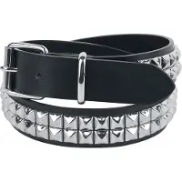 Black premium by emp Riem - Black Two-Row Studded Belt - zwart | Maat 85 cm