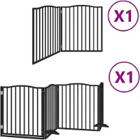 vidaXL Hondenhek inklapbaar 6 panelen 480 cm populierenhout zwart