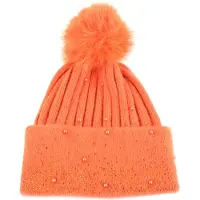 Giuliano muts - Pompom - Glitters - Winter - Oranje