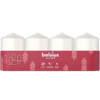Bolsius 10 trays/sets met 4 stuks witte stompkaarsen 60/40 (7 uur) Cloudy White