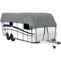 vidaXL Dakzeil voor caravan, grijs, 700x300 cm, vliesmateriaal