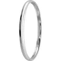 Lucardi Dames Zilveren bangle 5mm - Armband - 925 Zilver - Zilverkleurig - 65 mm