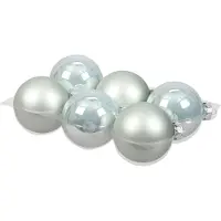 Othmar decorations Kerstballen - 6x stuks - 8 cm - glas mat en glans - mintgroen - kerstboomversiering