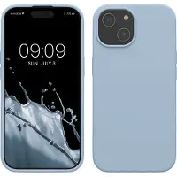 Kwmobile Case voor iPhone 15 - Slank TPU-Hoesje met Zachte Afwerking - In mat lichtblauw