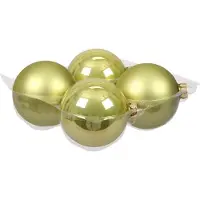 Othmar decorations grote kerstballen - 4x st - oasis/pistache groen - 10 cm - glas