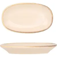 Bonna Serveerschaal sand hygge porselein 19x11 cm set van 2