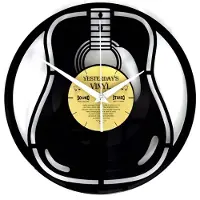 Bennies Fifties Vinyl Klok Akoestische Gitaar - Gemaakt Van Een Gerecyclede Plaat