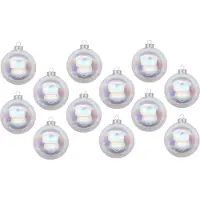 Inge-glas Inge Christmas Goods Kerstballen - 12x st - transparant parelmoer - D8 cm - glas - glans/mat