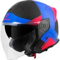 Bogotto H586 City-B Zwart Rood Blauw Jethelm Maat XL