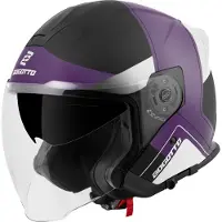 Bogotto H586 City-B Zwart Wit Paars Jethelm Maat S