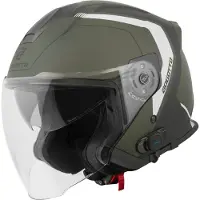 Bogotto H586 BT Illus Zwart Groen Bluetooth Jethelm Maat L