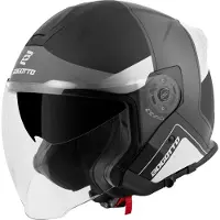Bogotto H586 City-B Zwart Grijs Wit Jethelm Maat M