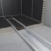 Easy drain Compact 30 tegel douchegoot 100 x 6 cm enkel RVS