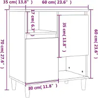 vidaXL Dressoir - Dressoirs - Kast - Wandkast - Dressoirs 2 st 60x35x70 cm bewerkt hout gerookt eikenkleurig