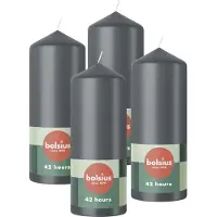 Bolsius - Gladde Stompkaarsen - 15cm - 4 stuks - Antraciet