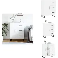 vidaXL Dressoir - Dressoirs - Opbergkast - Wandkast - Dressoir 69,5x34x90 cm bewerkt hout wit