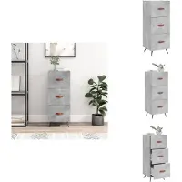 vidaXL Dressoir - Dressoirs - Opbergkast - Wandkast - Dressoir 34,5x34x90 cm bewerkt hout betongrijs