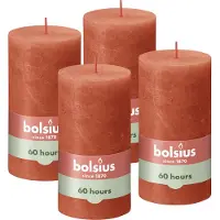 Bolsius - Rustieke Kaars - 4 Stuks - Oranje - 13cm