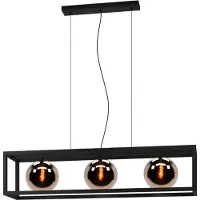 Eglo 390091 Cordoba Hanglamp Staal Zwart/Gestoomd Glas - 3 x E27