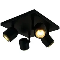 Highlight Grace spot 4lichts vierkant Zwart/Goud