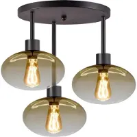 Masterlight Plafondlamp Cipolla 3lichts zwart Ø35cm