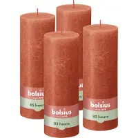 Bolsius - Rustieke Kaars - 4 Stuks - Oranje - 19cm